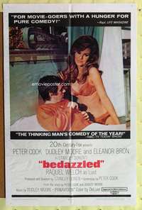 r132 BEDAZZLED one-sheet movie poster '68 Moore, sexy Raquel Welch!