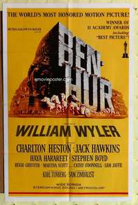 r144 BEN HUR one-sheet movie poster R69 Charlton Heston, William Wyler