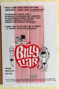 r151 BILLY LIAR one-sheet movie poster '64 Courtenay, early Julie Christie!