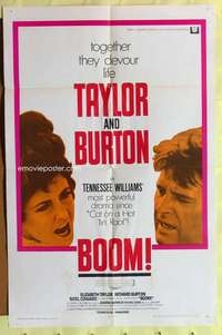 r161 BOOM one-sheet movie poster '68 Elizabeth Taylor, Richard Burton