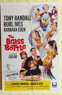 r164 BRASS BOTTLE one-sheet movie poster '64 Tony Randall, Burl Ives