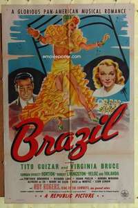 r165 BRAZIL one-sheet movie poster '44 Tito Guizar, Virginia Bruce