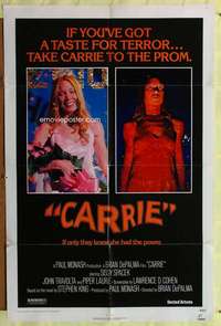 r183 CARRIE one-sheet movie poster '76 Sissy Spacek, Stephen King