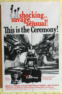 r188 CEREMONY style B one-sheet movie poster '64 Laurence Harvey, Sarah Miles