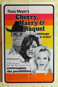 r194 CHERRY, HARRY & RAQUEL one-sheet movie poster '69 Russ Meyer, sexy!