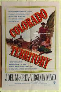 r209 COLORADO TERRITORY one-sheet movie poster '49 Joel McCrea, Mayo