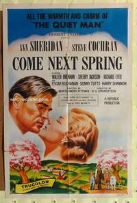 r211 COME NEXT SPRING one-sheet movie poster '56 Ann Sheridan, Cochran
