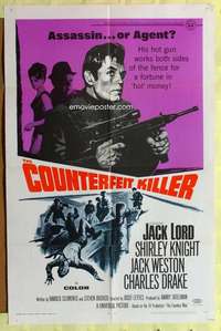 r220 COUNTERFEIT KILLER one-sheet movie poster '68 Assassin... Or Agent?