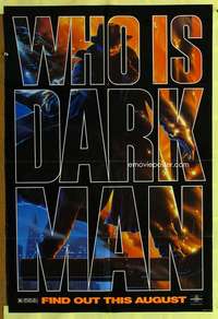 r229 DARKMAN DS teaser one-sheet movie poster '90 Sam Raimi, Liam Neeson