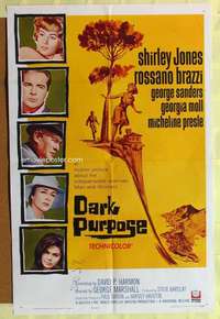 r228 DARK PURPOSE one-sheet movie poster '64 Shirley Jones, Rossano Brazzi
