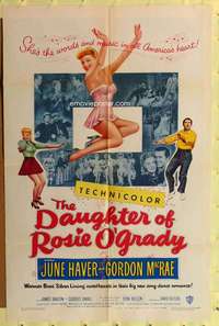 r231 DAUGHTER OF ROSIE O'GRADY one-sheet movie poster '50 June Haver, MacRae