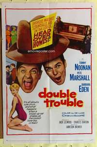 r253 DOUBLE TROUBLE one-sheet movie poster '60 Noonan, Marshall, Eden