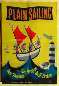 r890 TRUE AS A TURTLE English one-sheet movie poster '56 Plain Sailing!