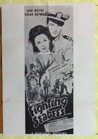 r294 FIGHTING SEABEES one-sheet movie poster R60s John Wayne, Susan Hayward
