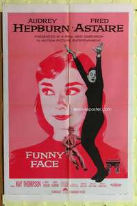 r319 FUNNY FACE one-sheet movie poster '57 Audrey Hepburn, Fred Astaire