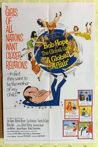 r331 GLOBAL AFFAIR one-sheet movie poster '64 Bob Hope, Yvonne De Carlo