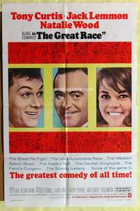 r344 GREAT RACE one-sheet movie poster '65 Curtis, Lemmon, Natalie Wood