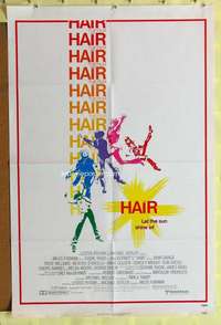 r356 HAIR one-sheet movie poster '79 Milos Forman, Treat Williams, musical!