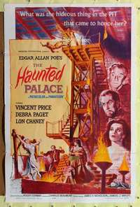 r366 HAUNTED PALACE one-sheet movie poster '63 Vincent Price, Chaney