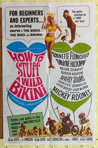 r393 HOW TO STUFF A WILD BIKINI one-sheet movie poster '65 Annette Funicello