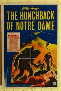 r397 HUNCHBACK OF NOTRE DAME one-sheet movie poster R52 Laughton, Ohara