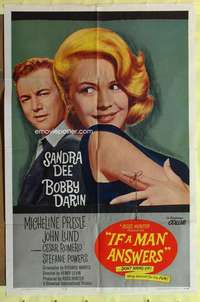r417 IF A MAN ANSWERS one-sheet movie poster '62 Sandra Dee, Bobby Darin