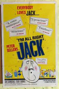 r419 I'M ALL RIGHT JACK one-sheet movie poster '60 Peter Sellers, English!
