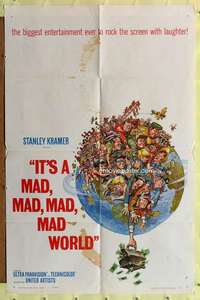 r447 IT'S A MAD, MAD, MAD, MAD WORLD one-sheet movie poster '64 Davis art!