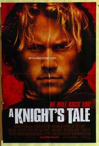 r472 KNIGHT'S TALE DS one-sheet movie poster '01 Heath Ledger will rock you!