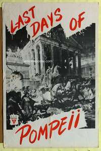 r475 LAST DAYS OF POMPEII one-sheet movie poster R50s Ernest Schoedsack