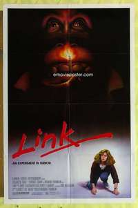 r486 LINK one-sheet movie poster '86 Elisabeth Shue, cool ape image!