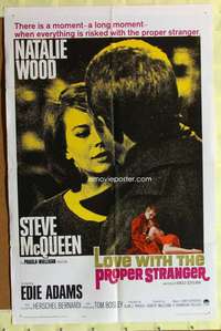 r500 LOVE WITH THE PROPER STRANGER one-sheet movie poster '64 Wood, McQueen