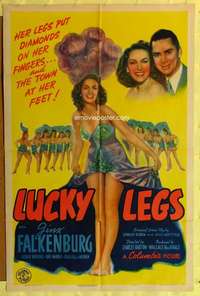 r501 LUCKY LEGS one-sheet movie poster '42 Jinx Falkenburg, Leslie Brooks