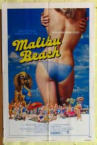 r507 MALIBU BEACH one-sheet movie poster '78 sexy girl in bikini image!