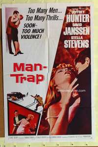 r513 MAN-TRAP one-sheet movie poster '61 sexy Stella Stevens!