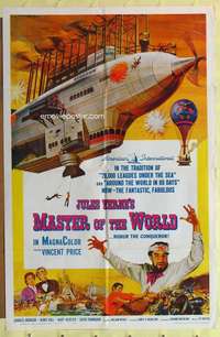r518 MASTER OF THE WORLD one-sheet movie poster '61 Jules Verne, sci-fi