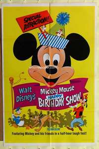 r533 MICKEY MOUSE HAPPY BIRTHDAY SHOW one-sheet movie poster '68 Disney
