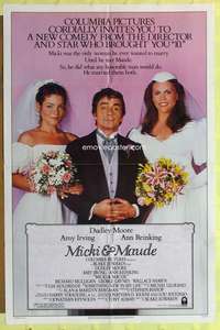r536 MICKI & MAUDE one-sheet movie poster '84 Dudley Moore, Amy Irving