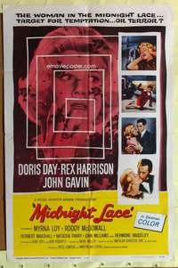 r541 MIDNIGHT LACE one-sheet movie poster '60 Doris Day, Rex Harrison