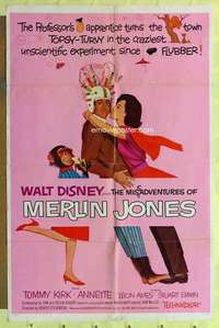 r544 MISADVENTURES OF MERLIN JONES style A one-sheet movie poster '64 Disney