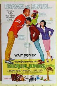 r545 MISADVENTURES OF MERLIN JONES style B one-sheet movie poster '64 Disney