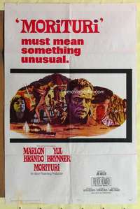 r558 MORITURI one-sheet movie poster '65 Marlon Brando, Yul Brynner