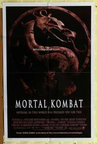 r559 MORTAL KOMBAT one-sheet movie poster '95 Christopher Lambert