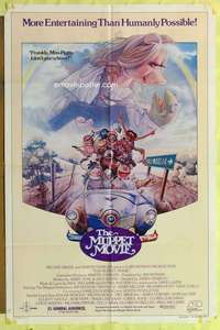 r576 MUPPET MOVIE one-sheet movie poster '79 Henson, Kermit & Miss Piggy