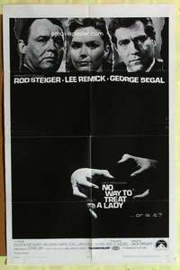 r614 NO WAY TO TREAT A LADY one-sheet movie poster '68 Steiger, Remick