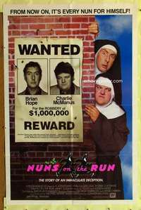 r623 NUNS ON THE RUN DS one-sheet movie poster '90 Eric Idle, Coltrane