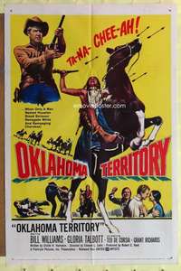 r635 OKLAHOMA TERRITORY one-sheet movie poster '60 Native Americans!