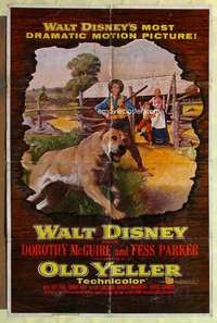 r638 OLD YELLER one-sheet movie poster '57 classic Walt Disney canine!