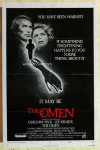r643 OMEN style F one-sheet movie poster '76 Gregory Peck, Lee Remick