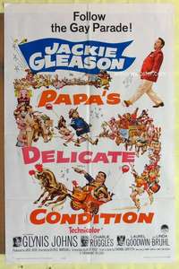 r665 PAPA'S DELICATE CONDITION one-sheet movie poster '63 Jackie Gleason